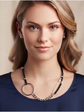 Multi-Function Circle & Brooch Clip Necklace & Earring Set